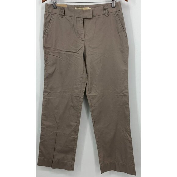 J Crew Chino Pants Size 6 S Short Brown City Fit Classic Buttery Twill Women New - Picture 1 of 8